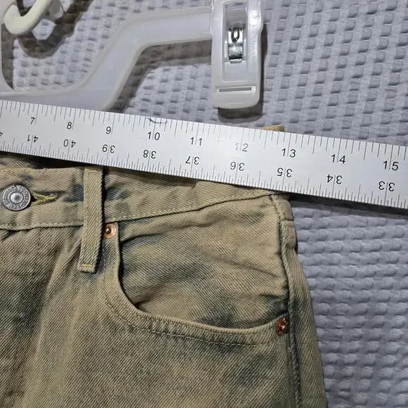 Levi’s Premium Women’s 501 Skinny Jeans 24x30 Cloudy Khaki Button Fly - Picture 8 of 9